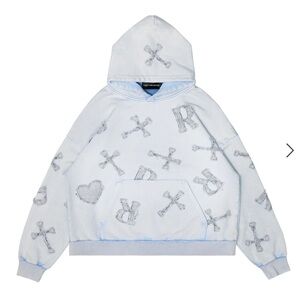 RACER WORDLWIDE WASHED ICE PATCH HOODIE SIZE M